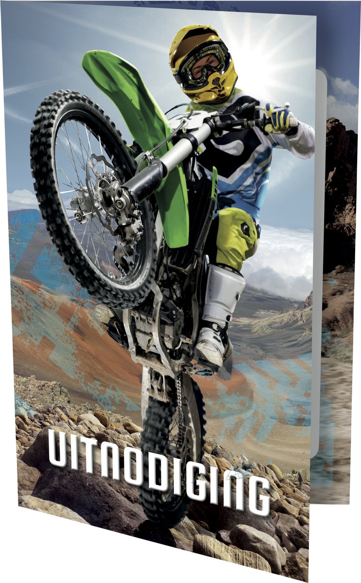 Uitnodiging Motorcross 9x14cm | 6 stuks